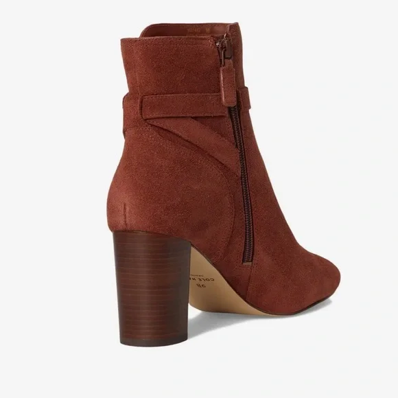 NWT Cole Haan brown suede ankle boots with zipper size 9 comes with box - Picture 4 of 13